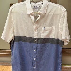 Men’s Penguin short sleeve color block shirt